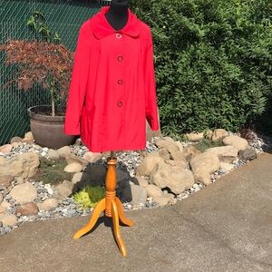 Red rain coat